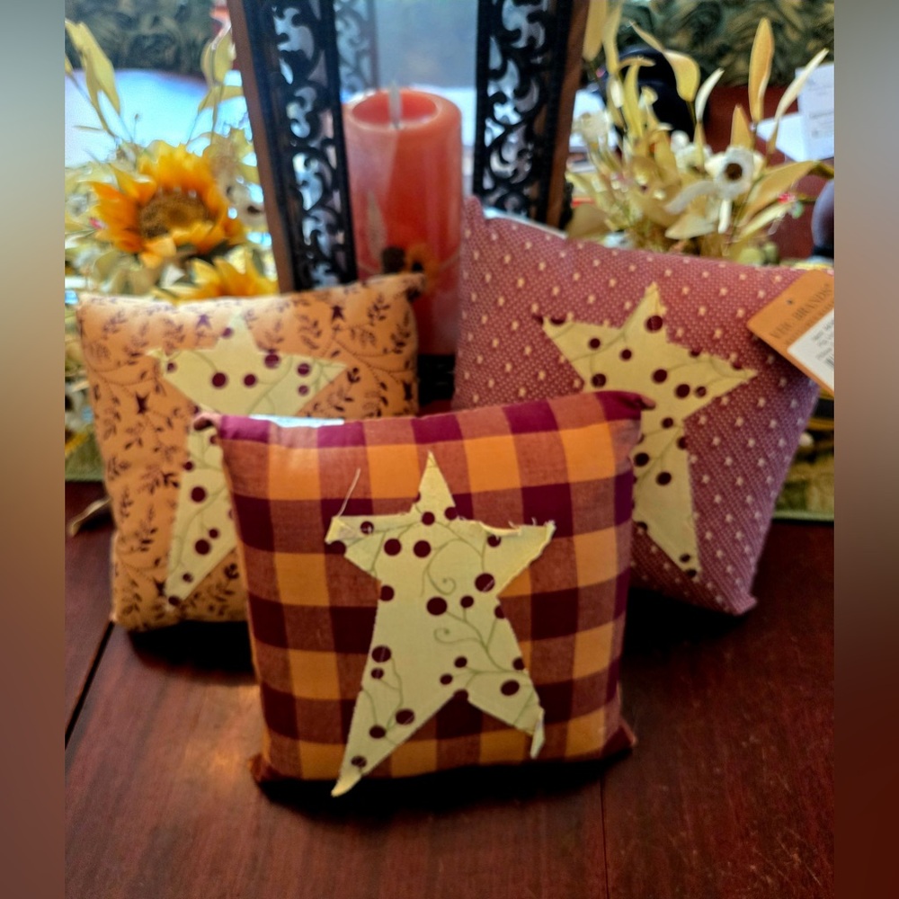 Patchwork Star Decorative Pillows - Set of 3
